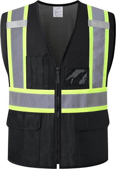 Inżynierska kamizelka odblaskowa z czarnej siateczki